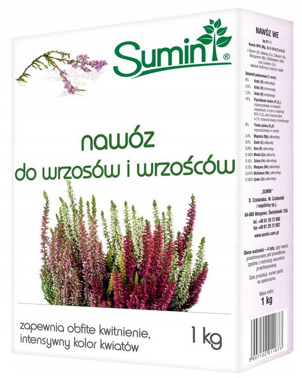 

Sumin Do Wrzosów 1KG Nawóz Wrzośców Wrzosowatych
