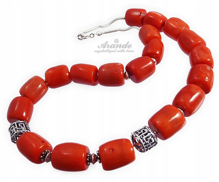 Krásný Přírodní Náhrdelník Filipínský Korál Stříbro