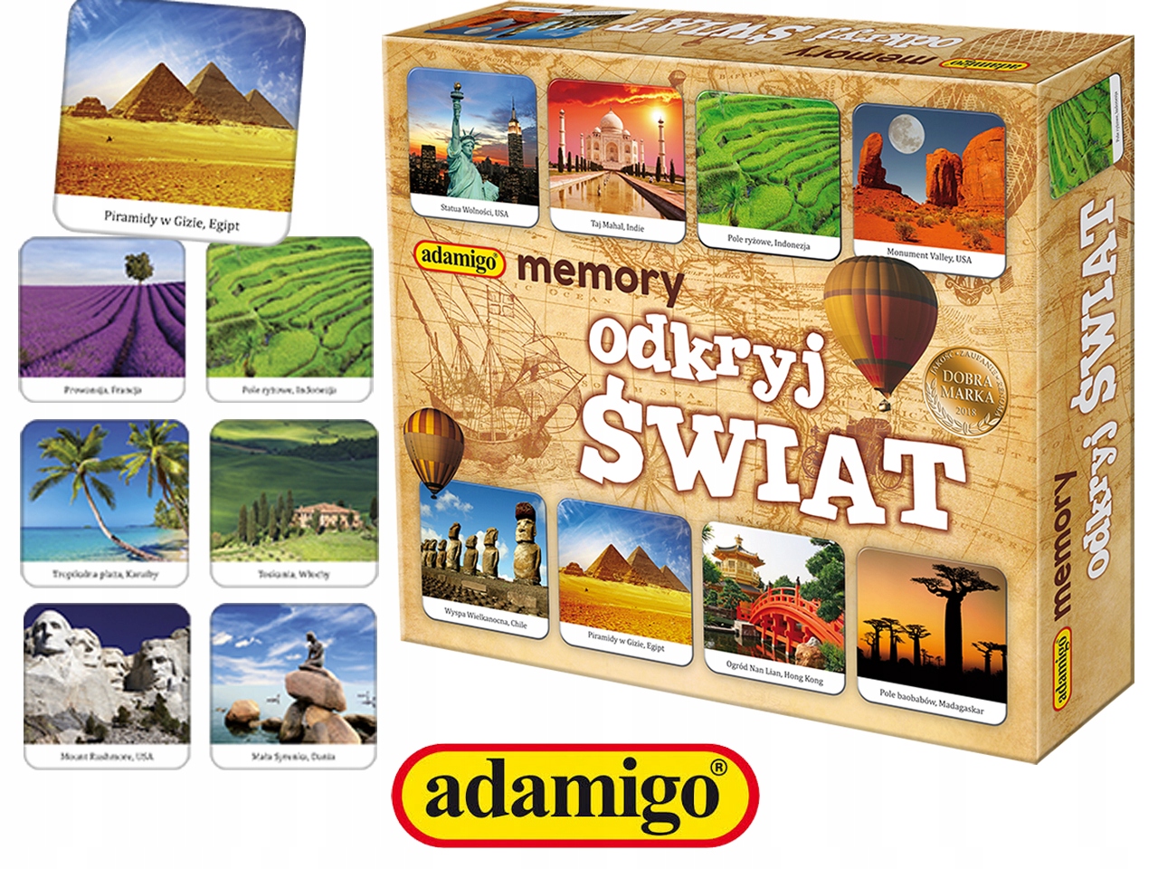 Adamigo ODKRYJ ŚWIAT Gra Pamięciowa MEMORY Kod producenta 07349