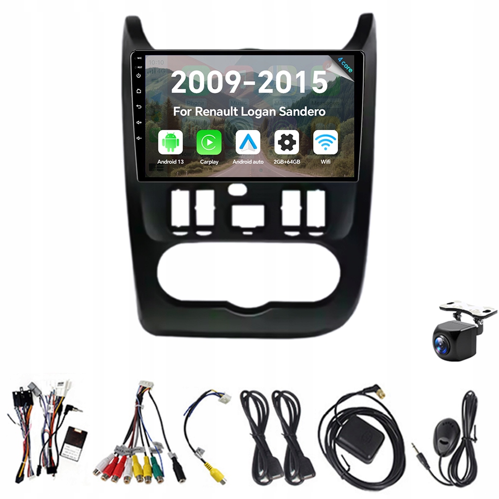 2Din Android 13 autorádio pro Renault Logan Sandero 2009-2015 Carplay 2G 64G
