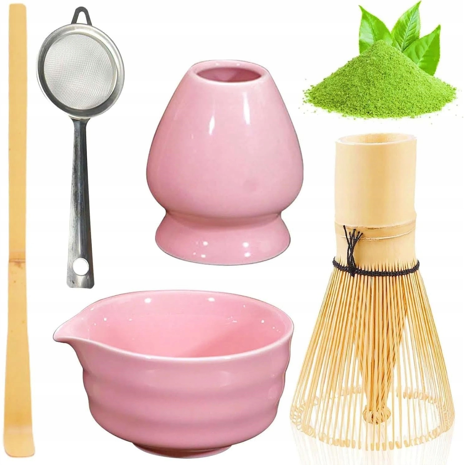 Levně Sada pro Matchy 6v1 keramická Šálek metla čajová lžička Matcha