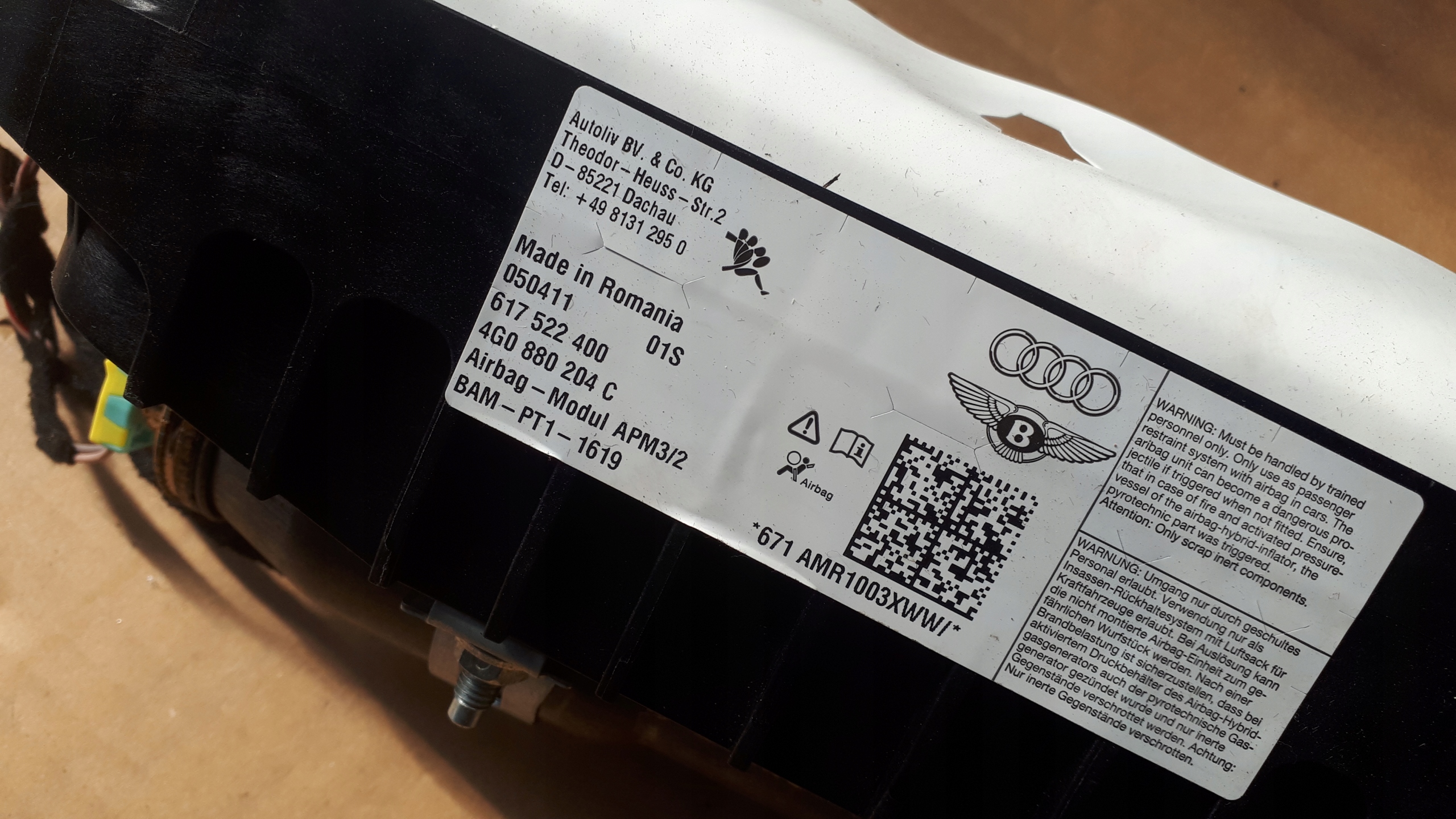 A6 C7 4G passenger airbag AIR BAG 4G0880204C A7