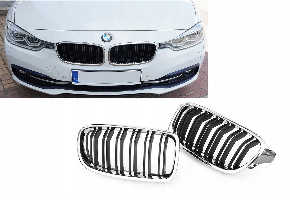 Grill predná mriežka nárazníka mriežky chrómovaný rám Bmw 3 F30 F31 M3 Look