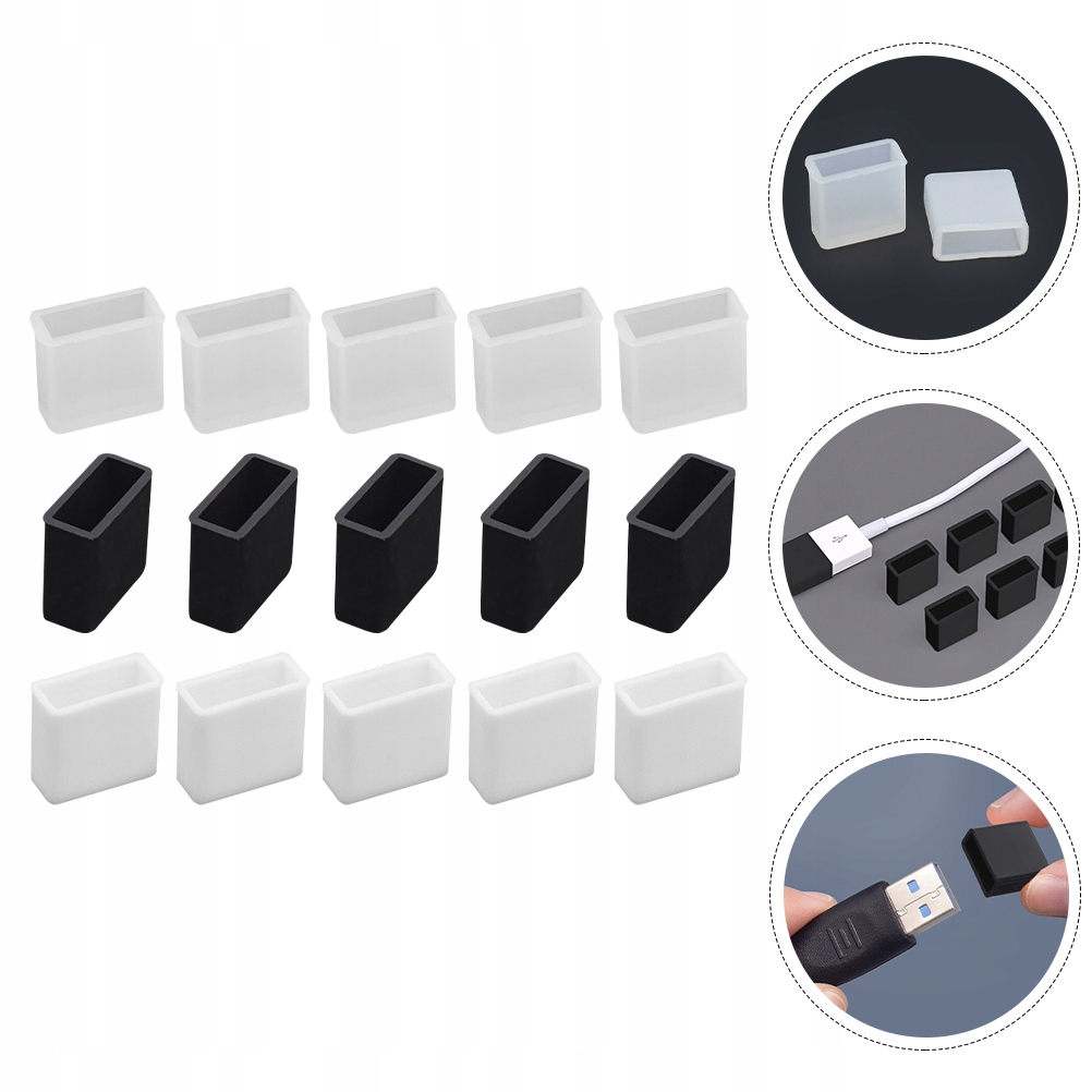 OSŁONA ZABEZPIECZAJĄCA WTYCZKĘ USB ZAŚLEPKA USB PRZECIWKURZOWA Elementy zestawu inny