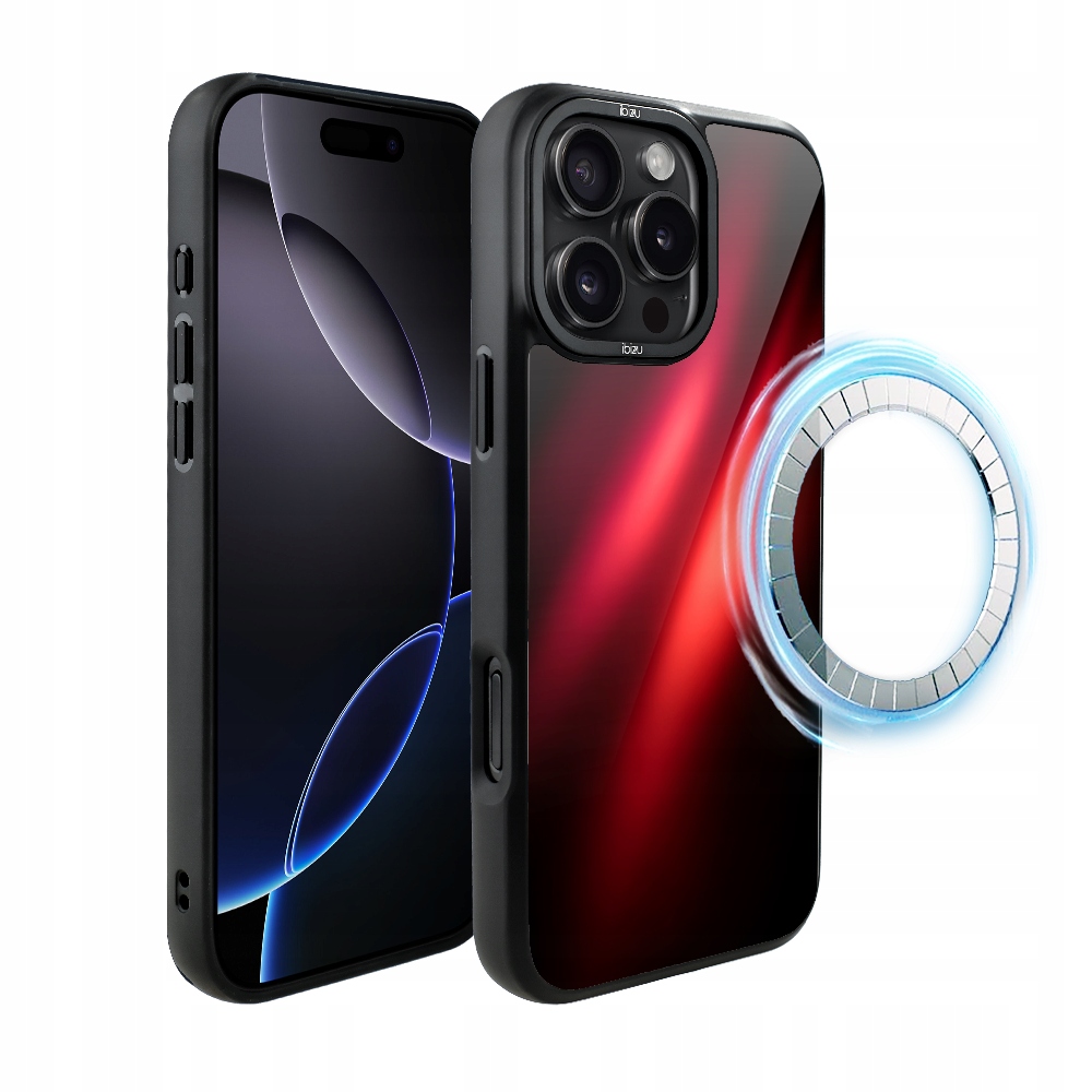 Pouzdro na iPhone 16 Pro Ibizu DropGuard Matt s MagSafe, červená Nebula