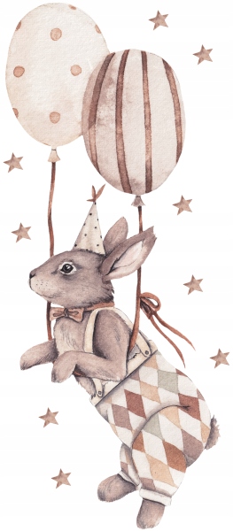 

Naklejka na ścianę - Królik Gwiazdki Balony