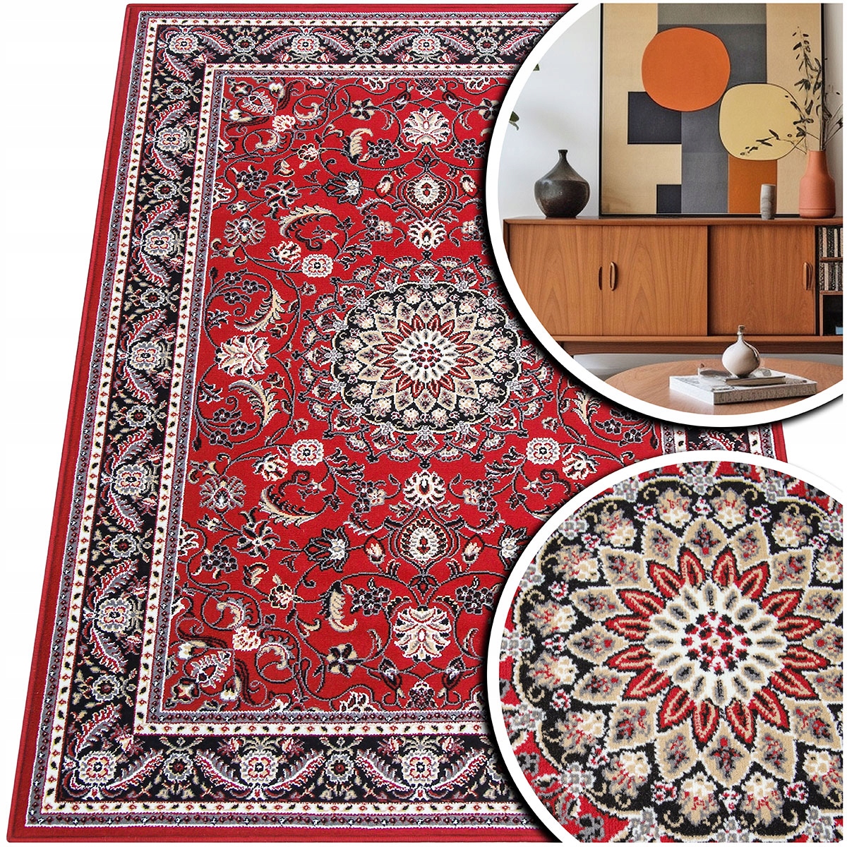 Červený Koberec Do Obývacího Pokoje Venezia Klasický Koberec Do Předsíně 200x290