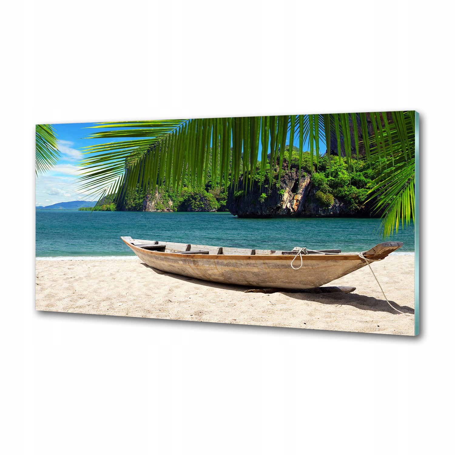 Kuchyňský panel Loďka na pláži 120x60 cm Lepidlo