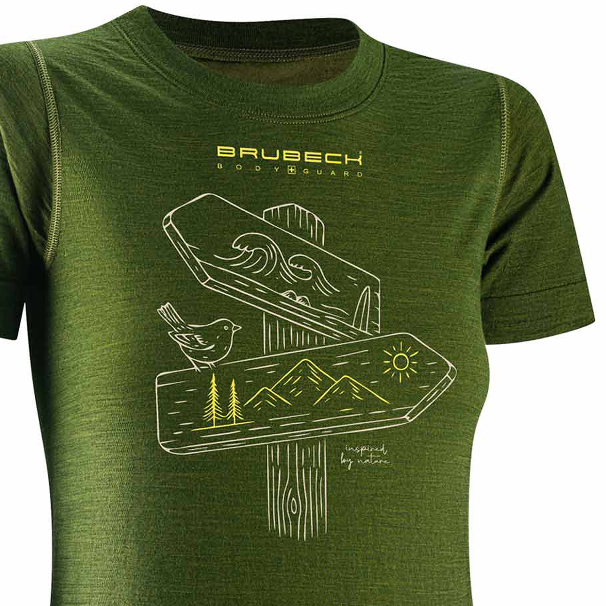 Termoaktywna damska koszulka T-shirt Brubeck Outdoor merino zielona L