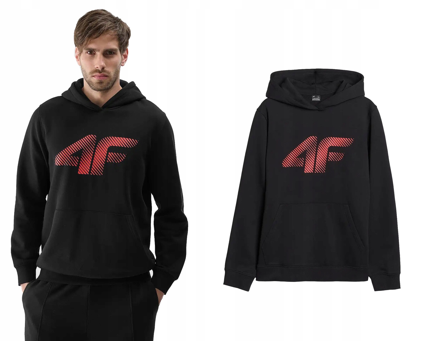 Tepláková mikina s kapucí 4F M1766 zateplená bavlnou s logem S