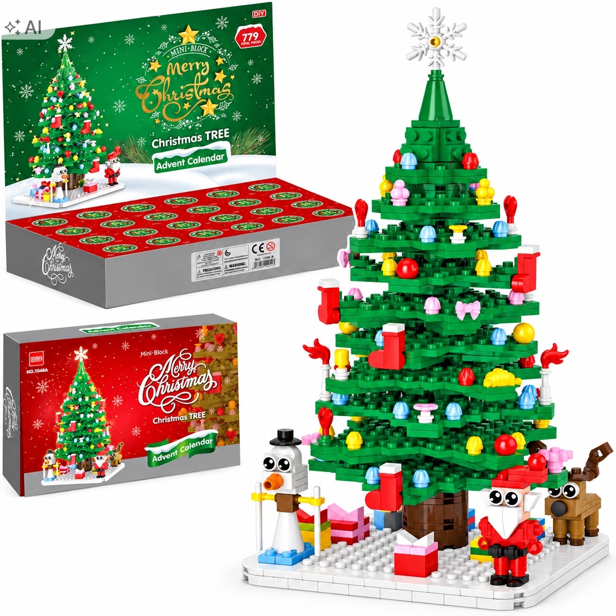 Адвент-календарь Trifox Christmas Tree, конструктор Mini Block 779 деталей, от 6 лет