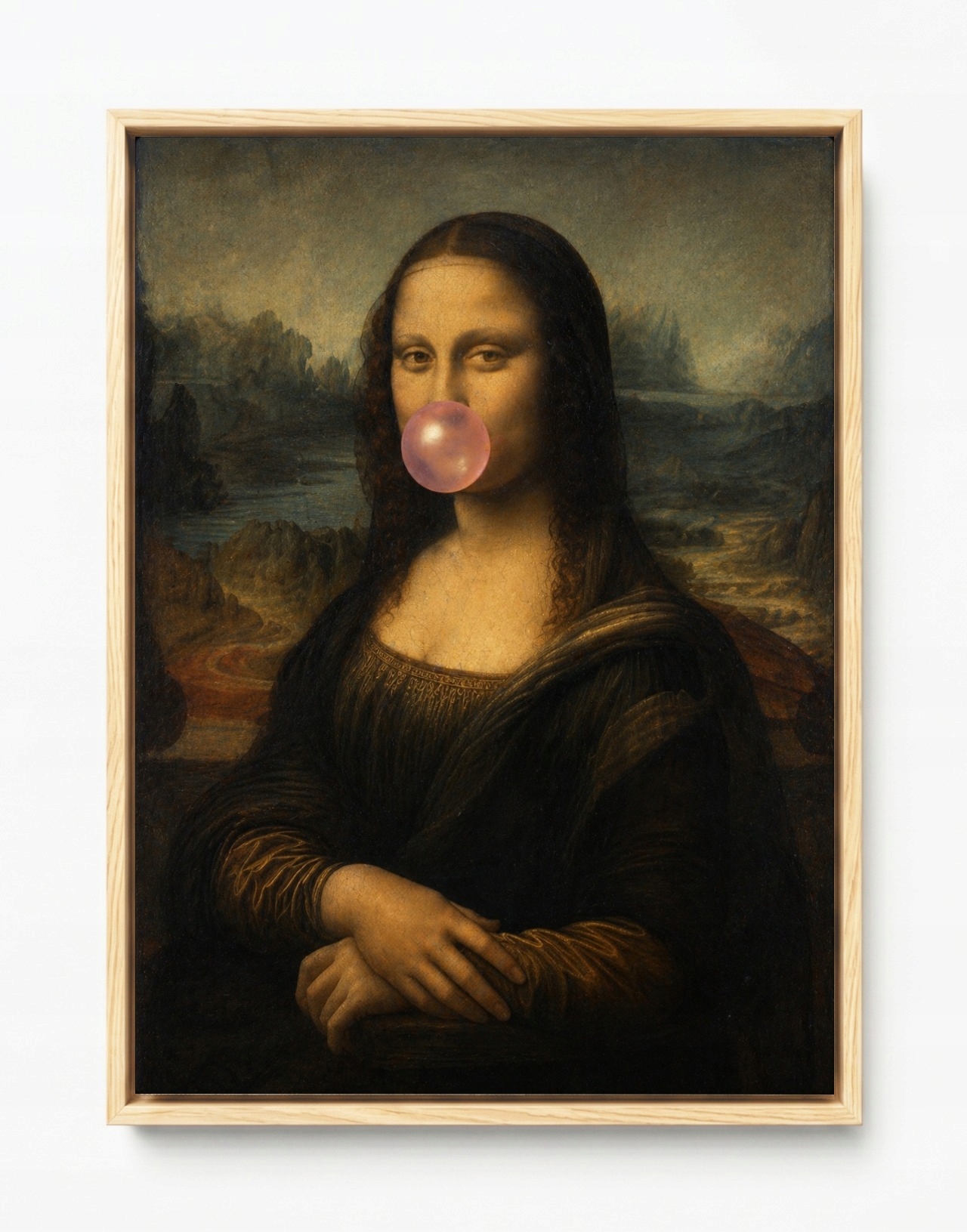 Obraz Rám American Box Portrét Mona Lisa Gioconda Humor Guma Balón 60x80
