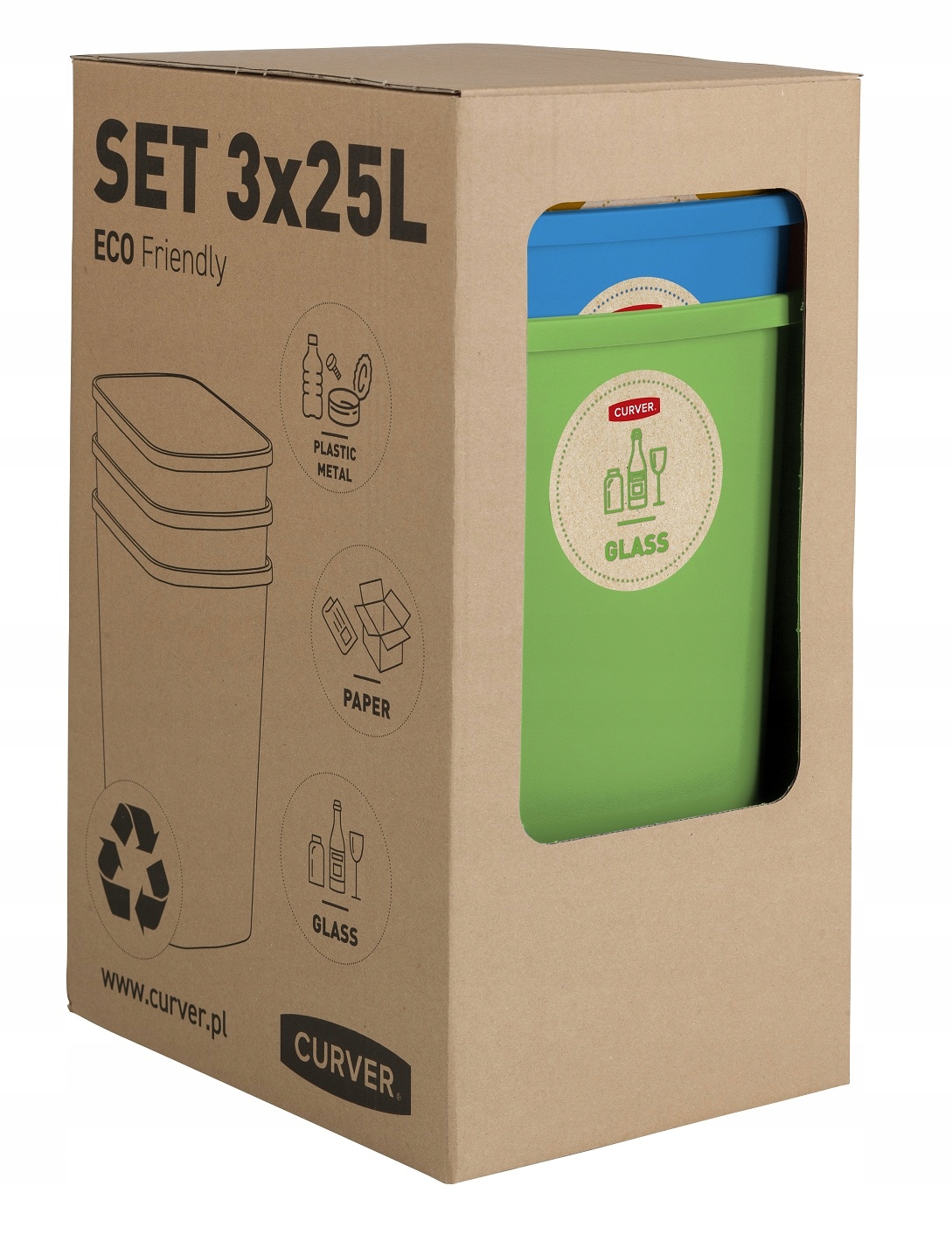 

Curver Zestaw koszy 3x25L Eco Friendly Segregacja