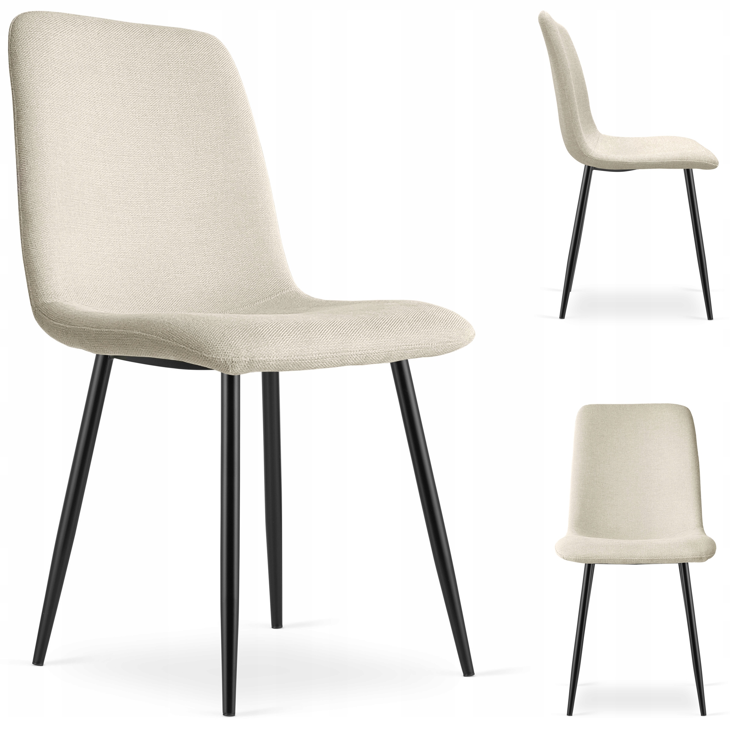 Krzesło Tapicerowane do Salonu Nowoczesne do Kuchni Beżowe Del