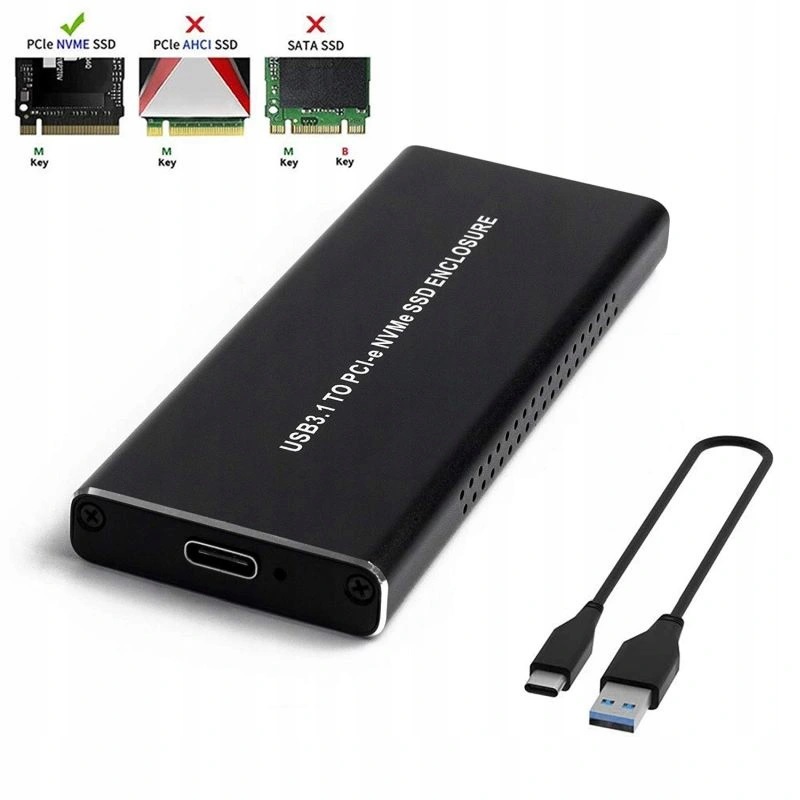 Obudowa Adapter M.2 PCIe NVMe SSD do USB-C USB 3.1 Zastosowanie Dysk