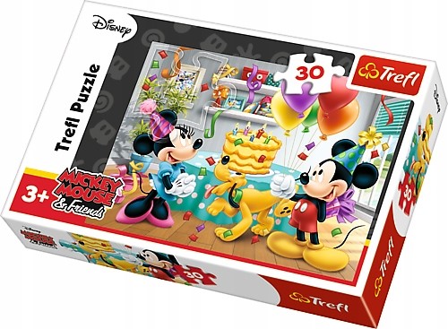 

Puzzle 30 El. Minnie Miki Pluto Urodziny Tort