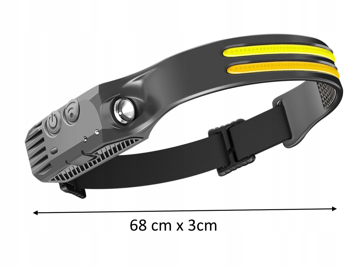 MOCNA LATARKA CZOŁOWA 2PASKI LED COB CZUJNIK RUCHU Marka inna marka