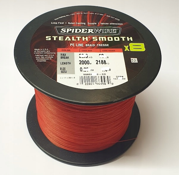 Spiderwire Stealth Smooth 8 Code Red 0,13mm 12,70kg