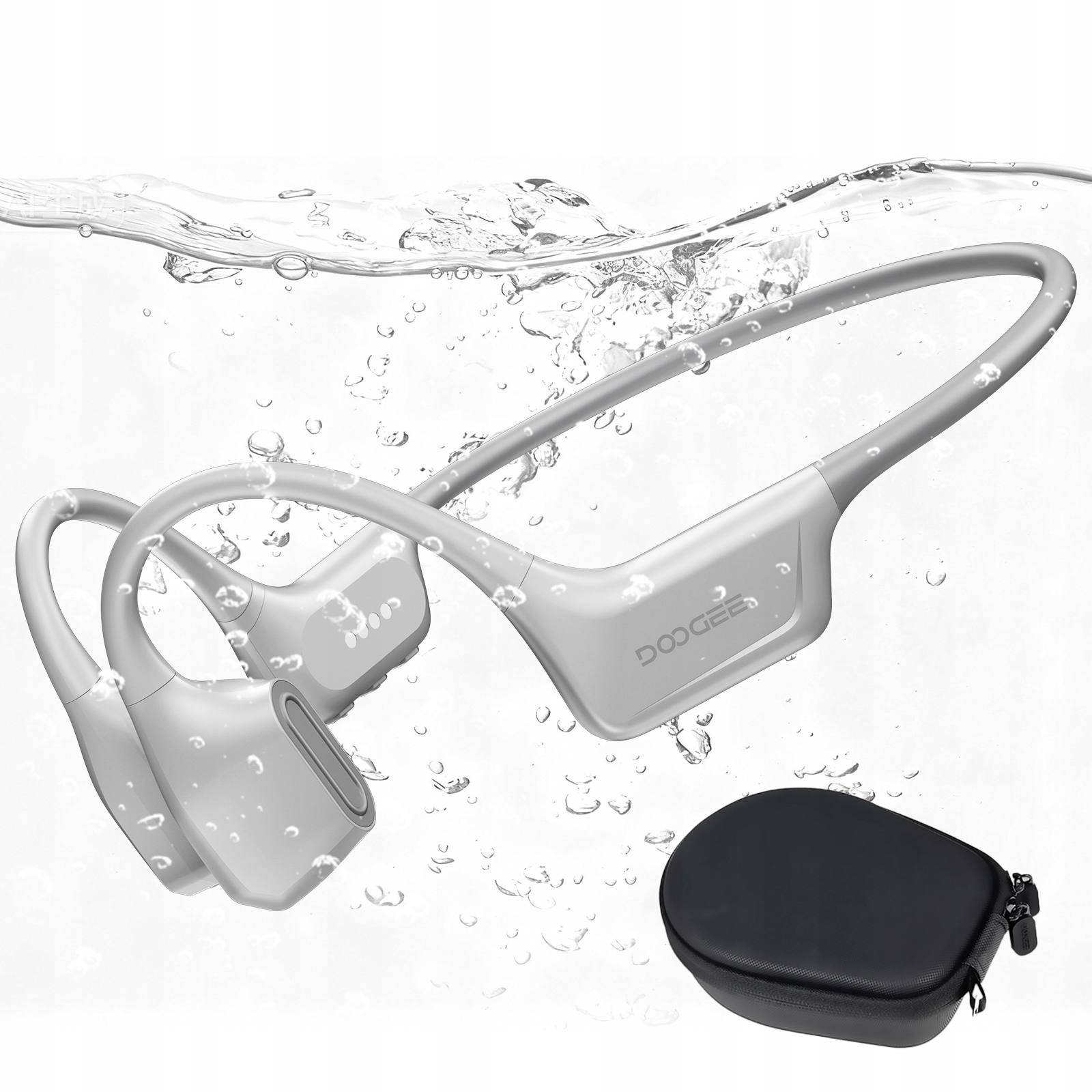 Bezdrátová sportovní sluchátka kostní 64GB Doogee BoneAir Swim MP3 IP68