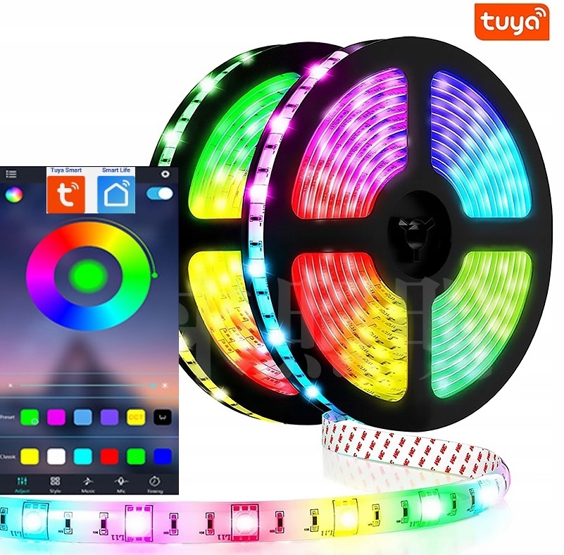 

Zestaw Taśma Led 20m Rgb 5050 Bluetooth Apka Tuya