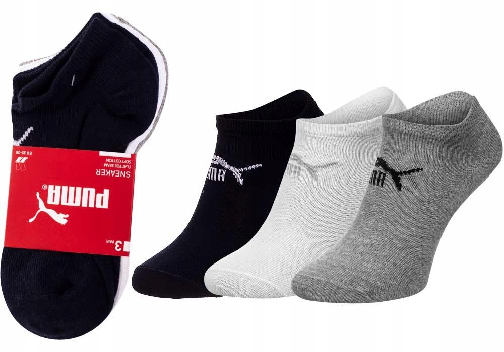 

Puma Skarpetki Stopki 3P Black/white/grey r.43-46