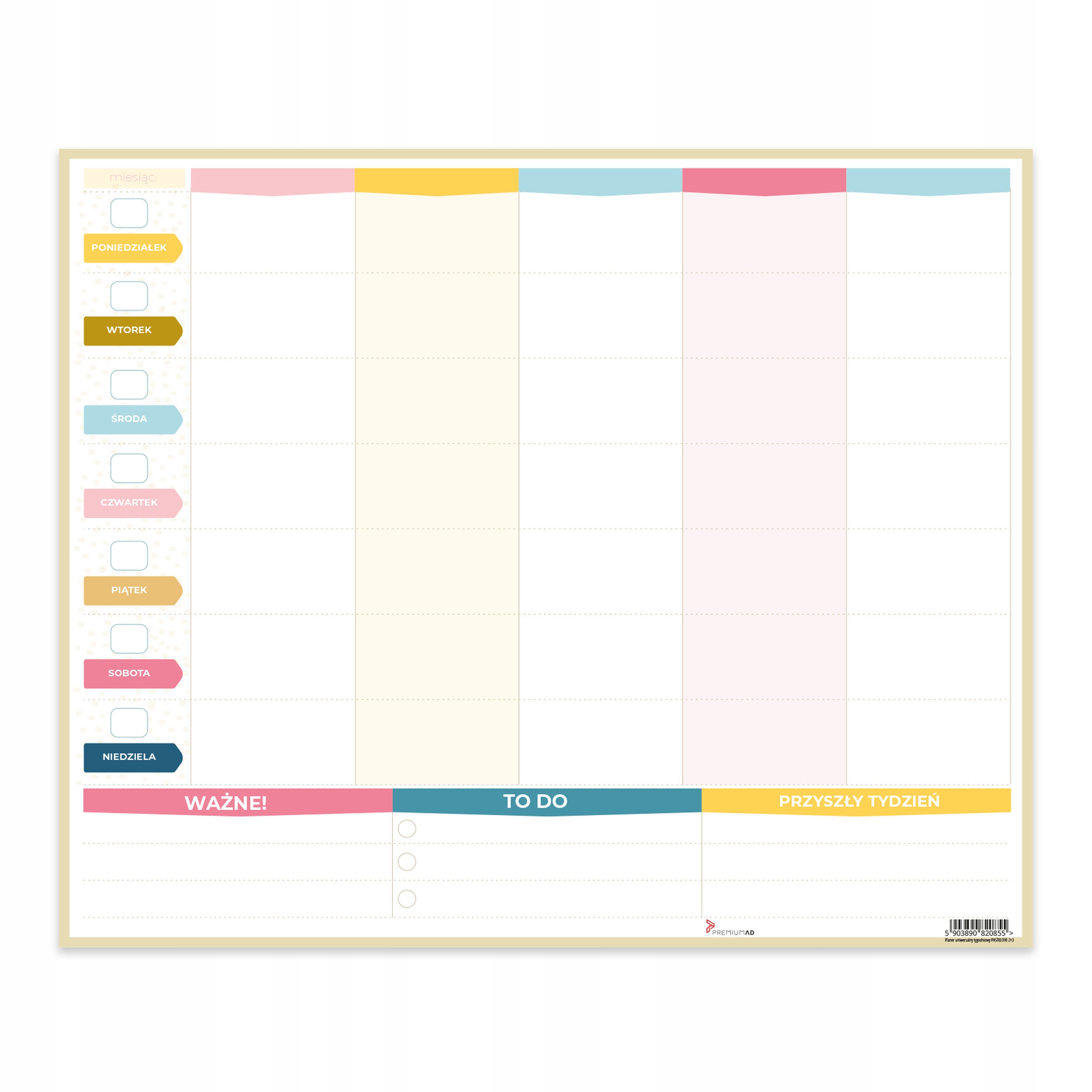 

Planer Tygodniowy Rodzinny Na Lodówkę Pastelove