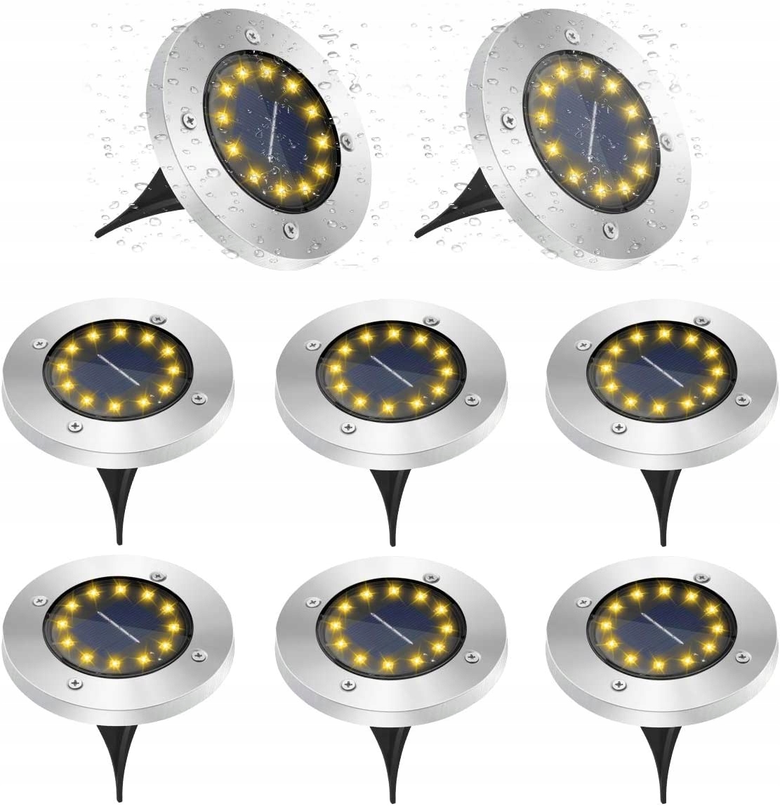 LAMPKI SOLARNE OGRODOWE DO OGRODU LED WBIJANE 8SZT