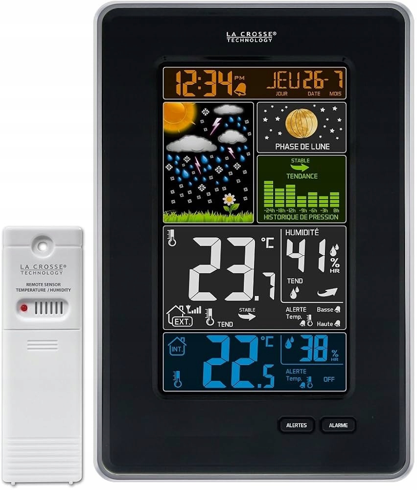 La Crosse Technology WS6835 Kolorowa stacja pogodowa czarna