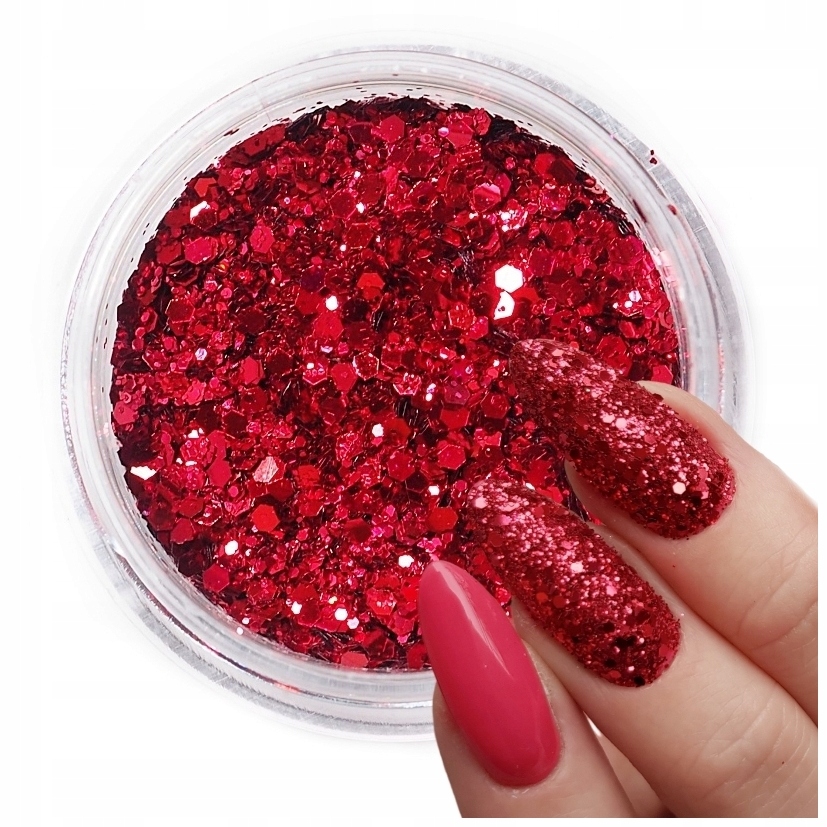 

Efekt na paznokcie Brokat 3D Czerwony 1g