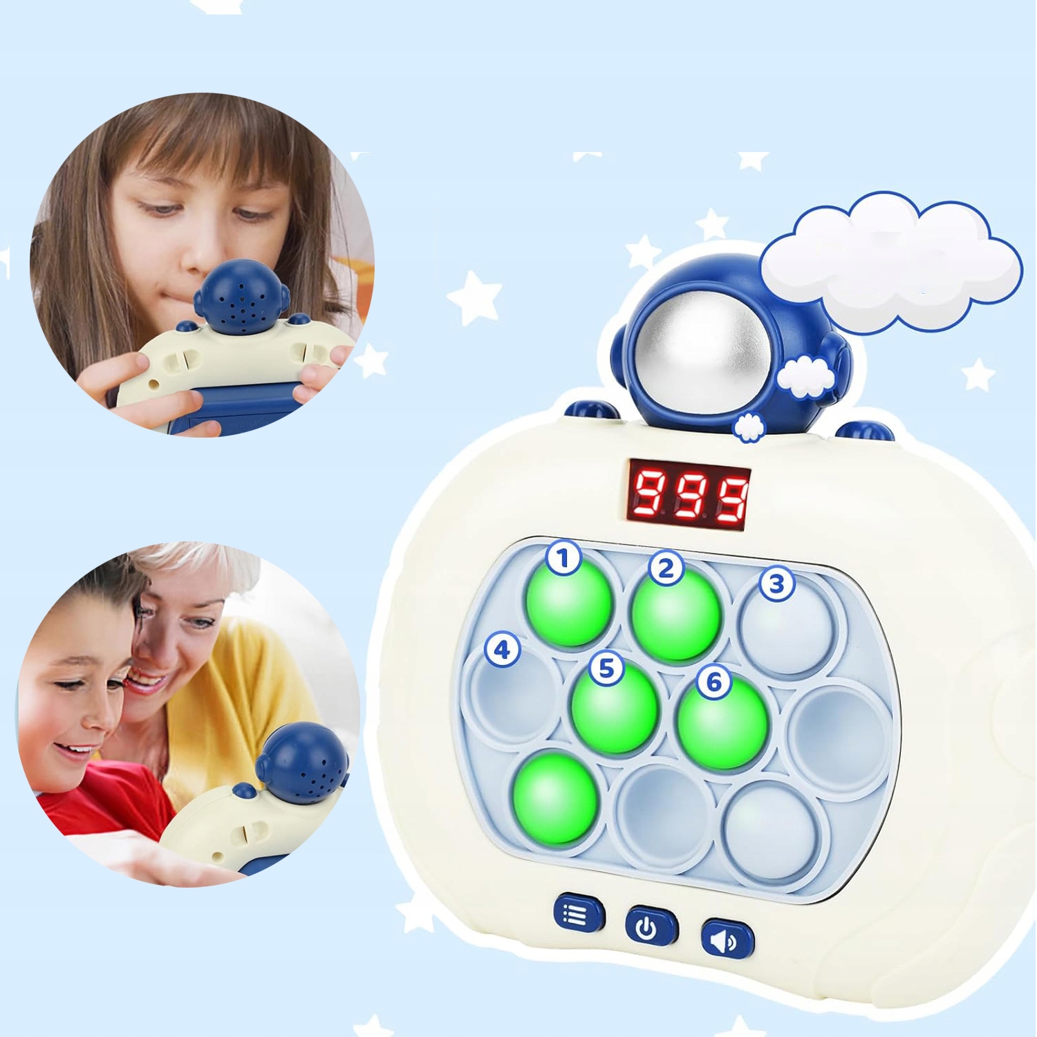 ZABAWKA GRA POP IT ELEKTRONICZNA ANTYSTRESOWA ZRĘCZNOŚCIOWA Z DŹWIĘK Producent bez marki