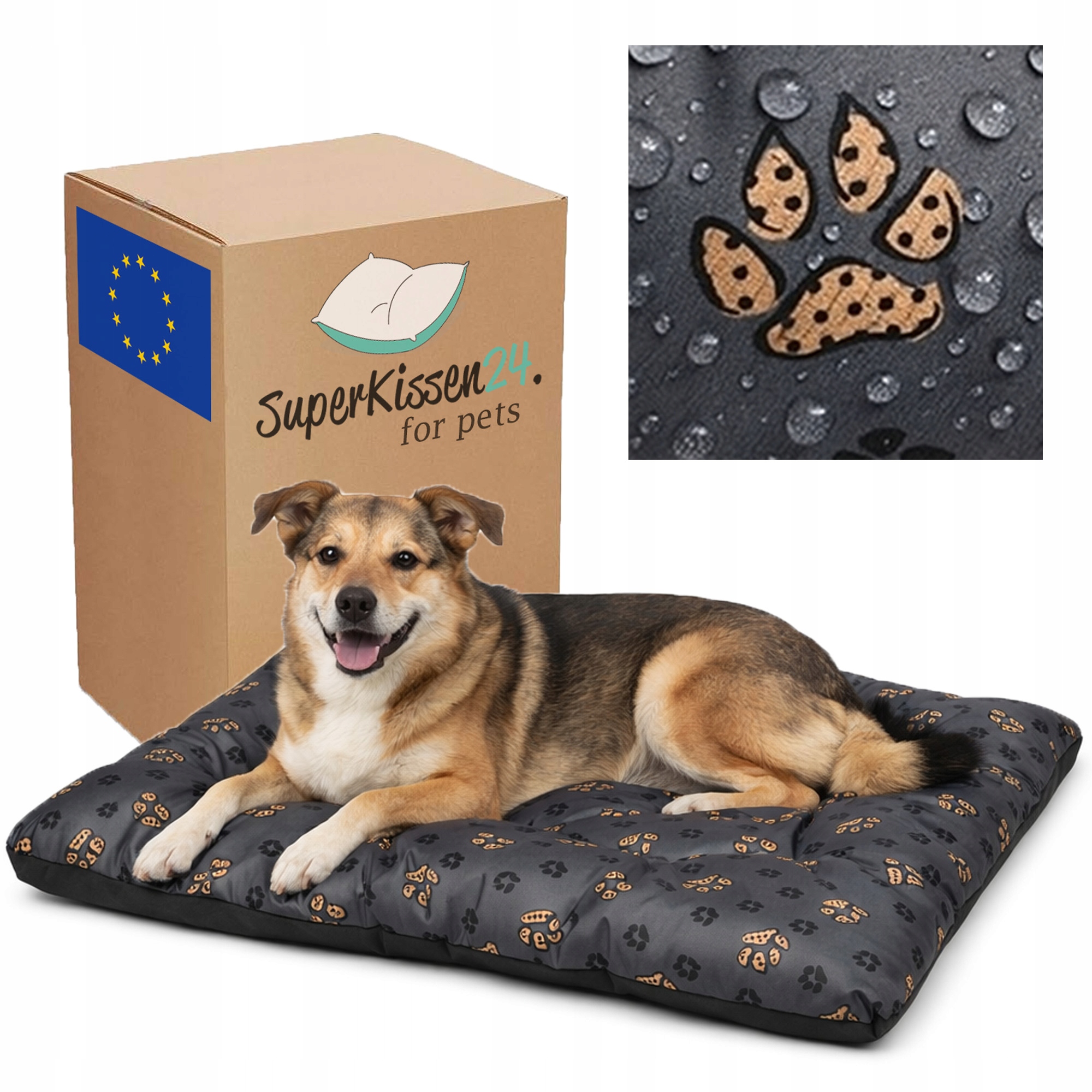 Levně velké pelíšek pro psa kočku, polštář 100x75 XL, tlapky!