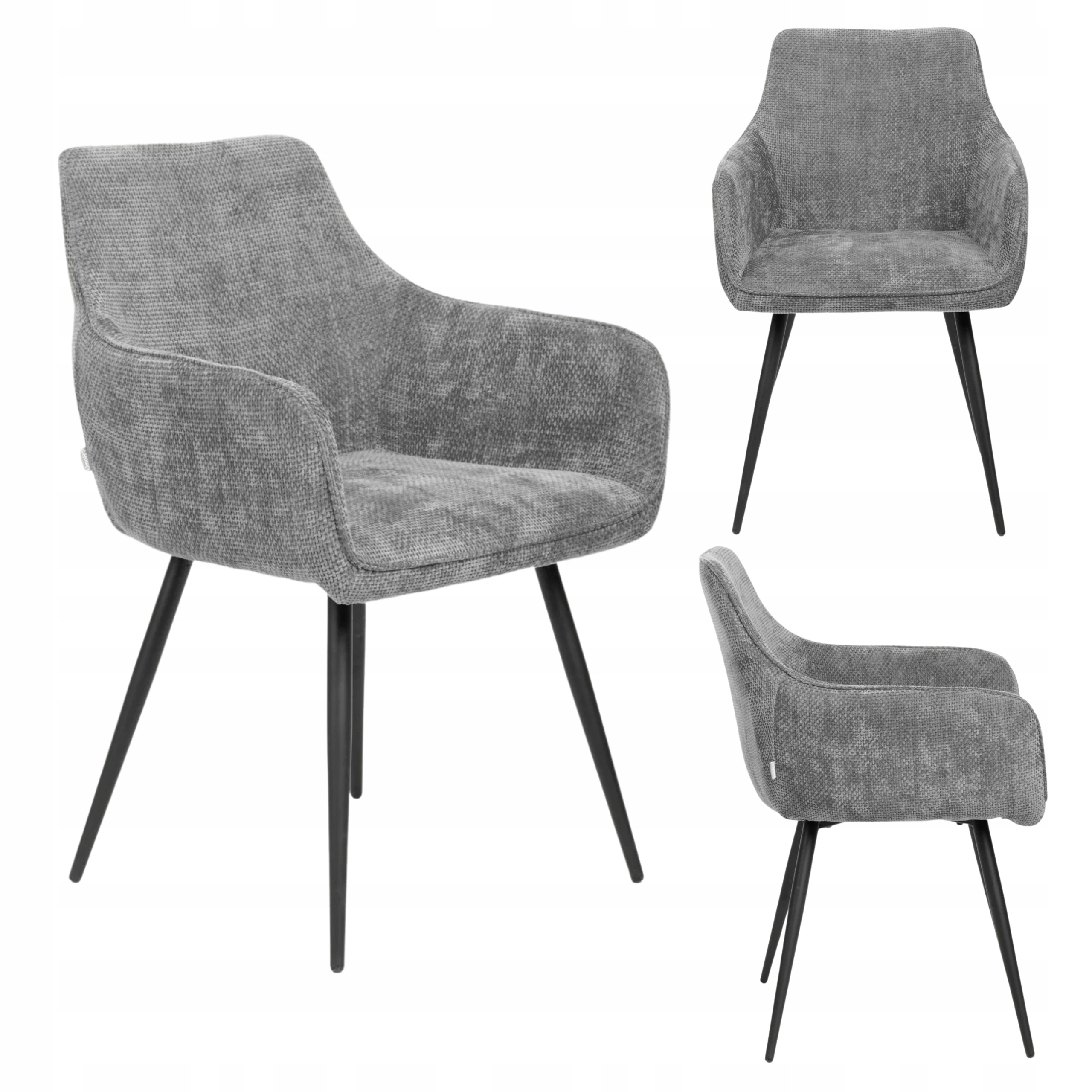 Čalouněná židle Satori Pop šedá do obývacího pokoje, jídelny, kanceláře, kovové nohy