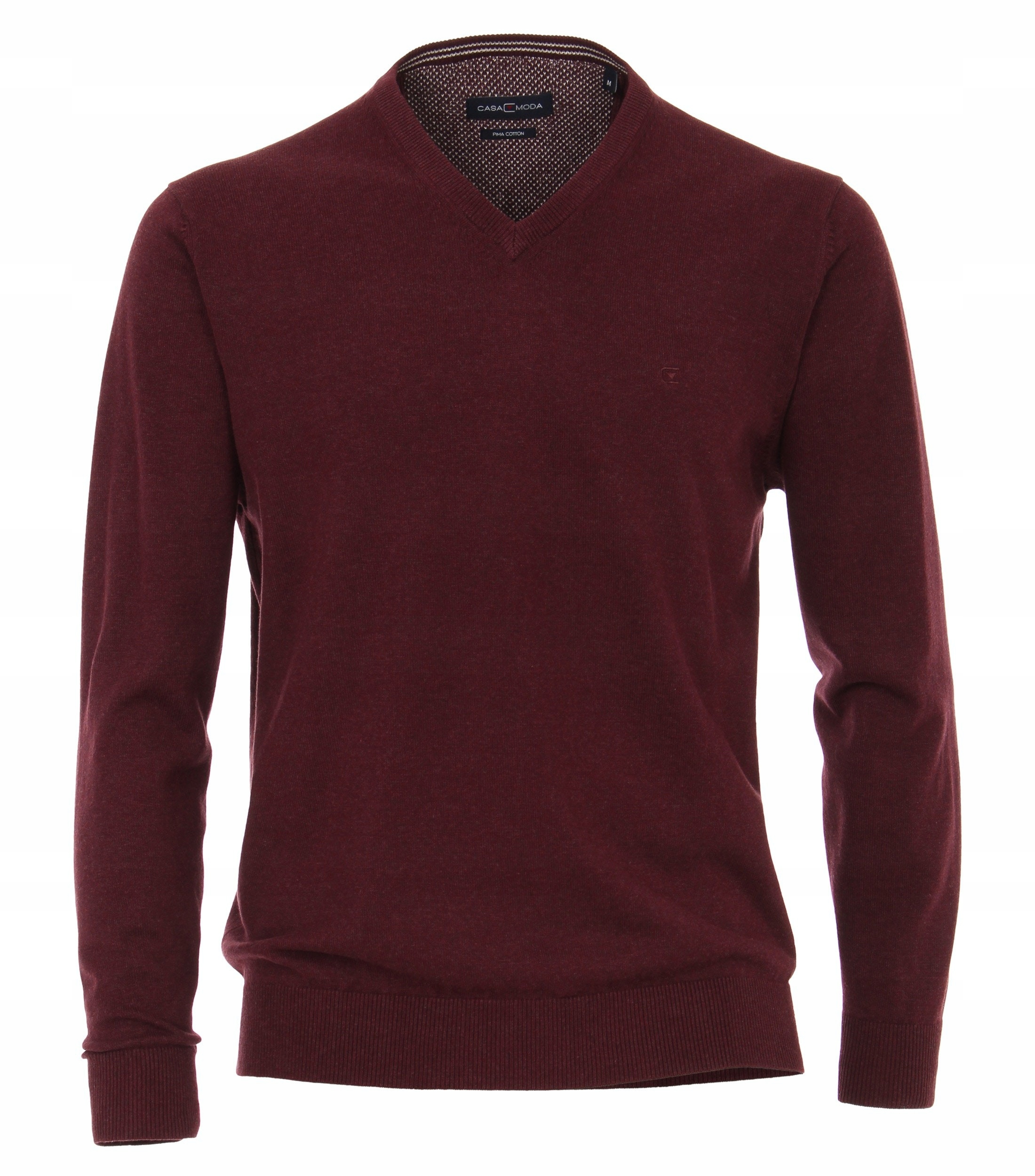 Casamoda Velké Rozměry Svetr Pullover V-neck Červený 3XL obvod 144 cm