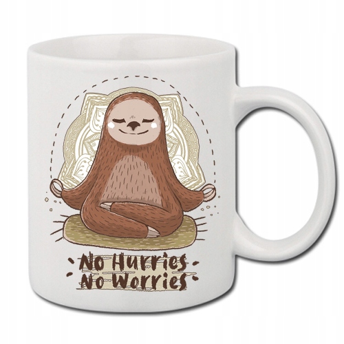 

Kubek Biały z nadrukiem nadruk Leniwiec 06