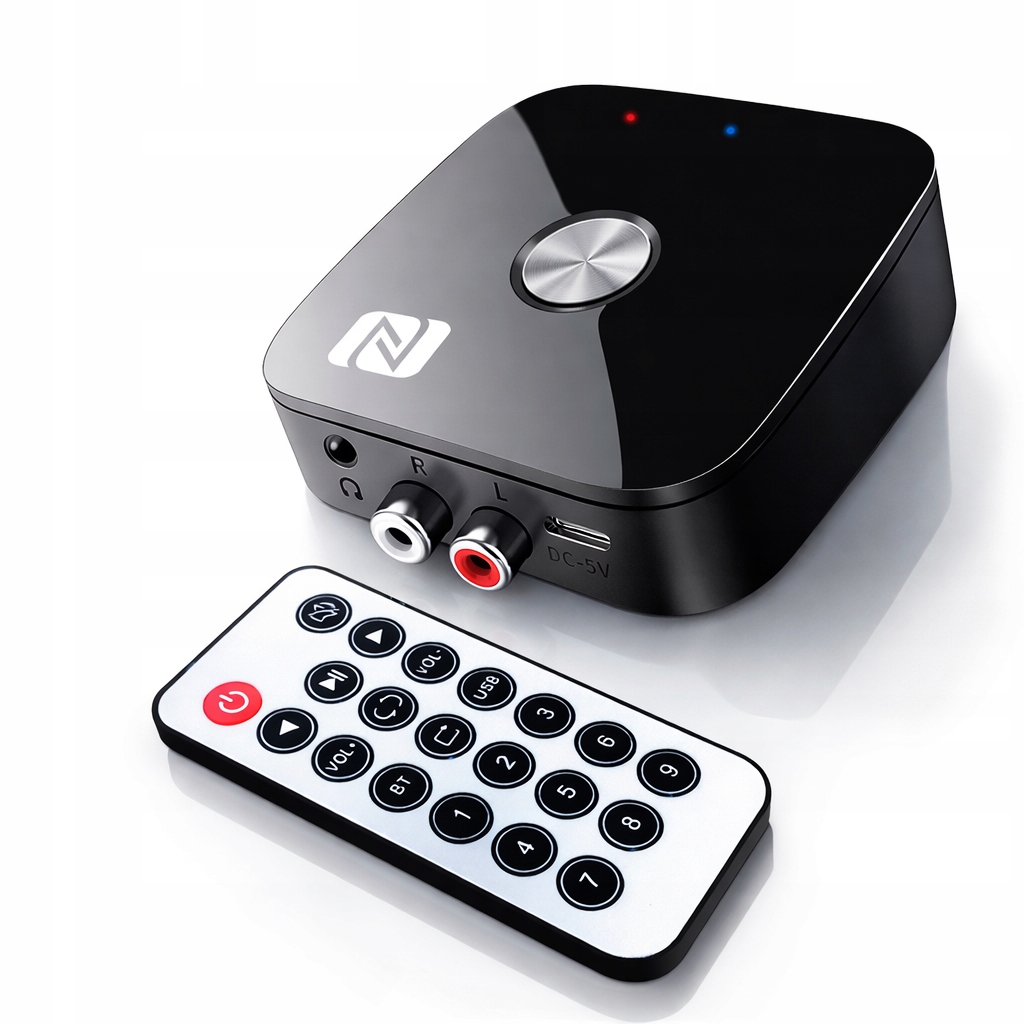ODBIORNIK ADAPTER DO WIEŻY BLUETOOTH 5.0 NFC AUX RCA USB PILOT ZESTAW FM