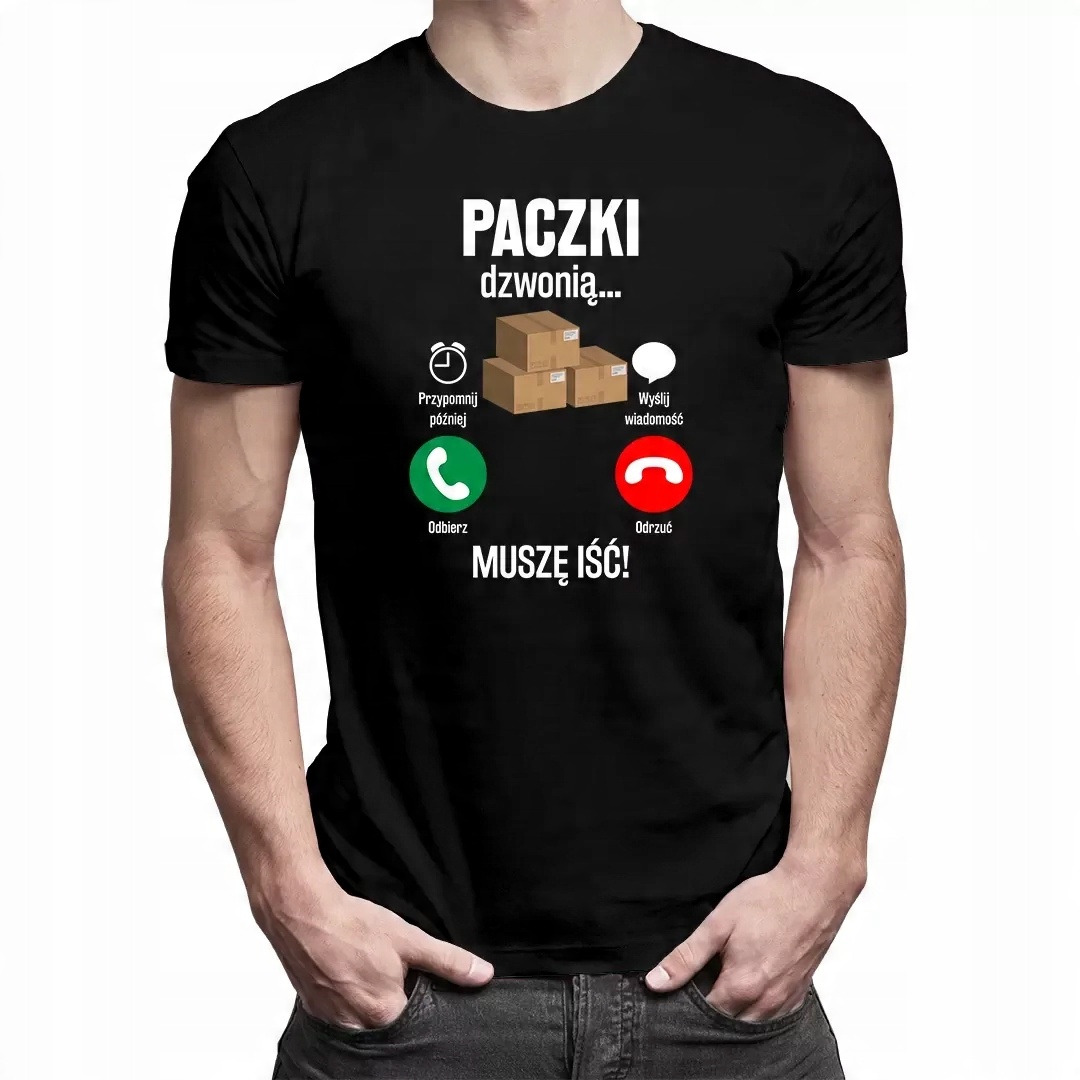 

Paczki dzwonią zabawna koszulka dla kuriera