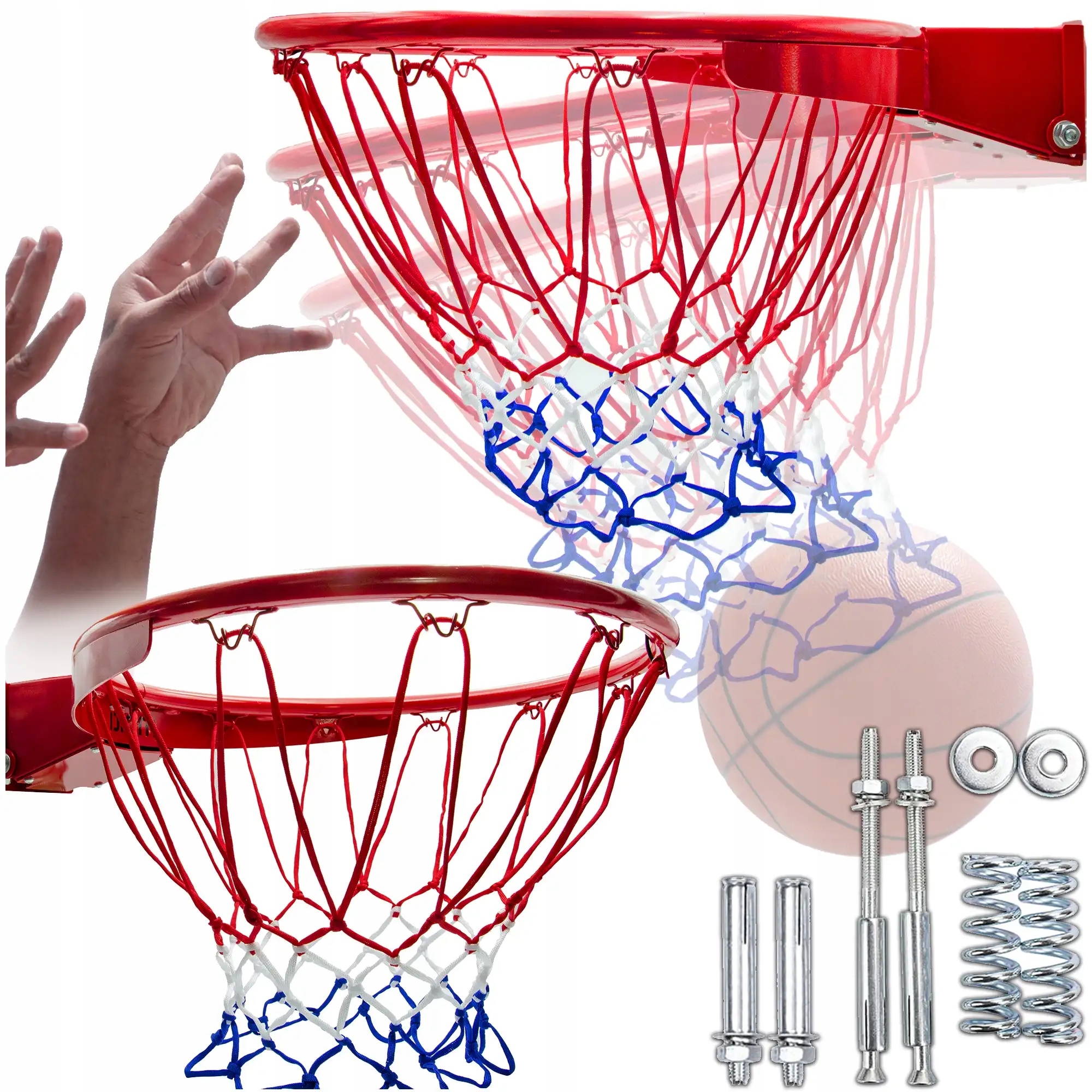 Obręcz Do gry kosza Koszykówki Uchylna sprężynowa wsadów Kosz 45 CM+ Siatka