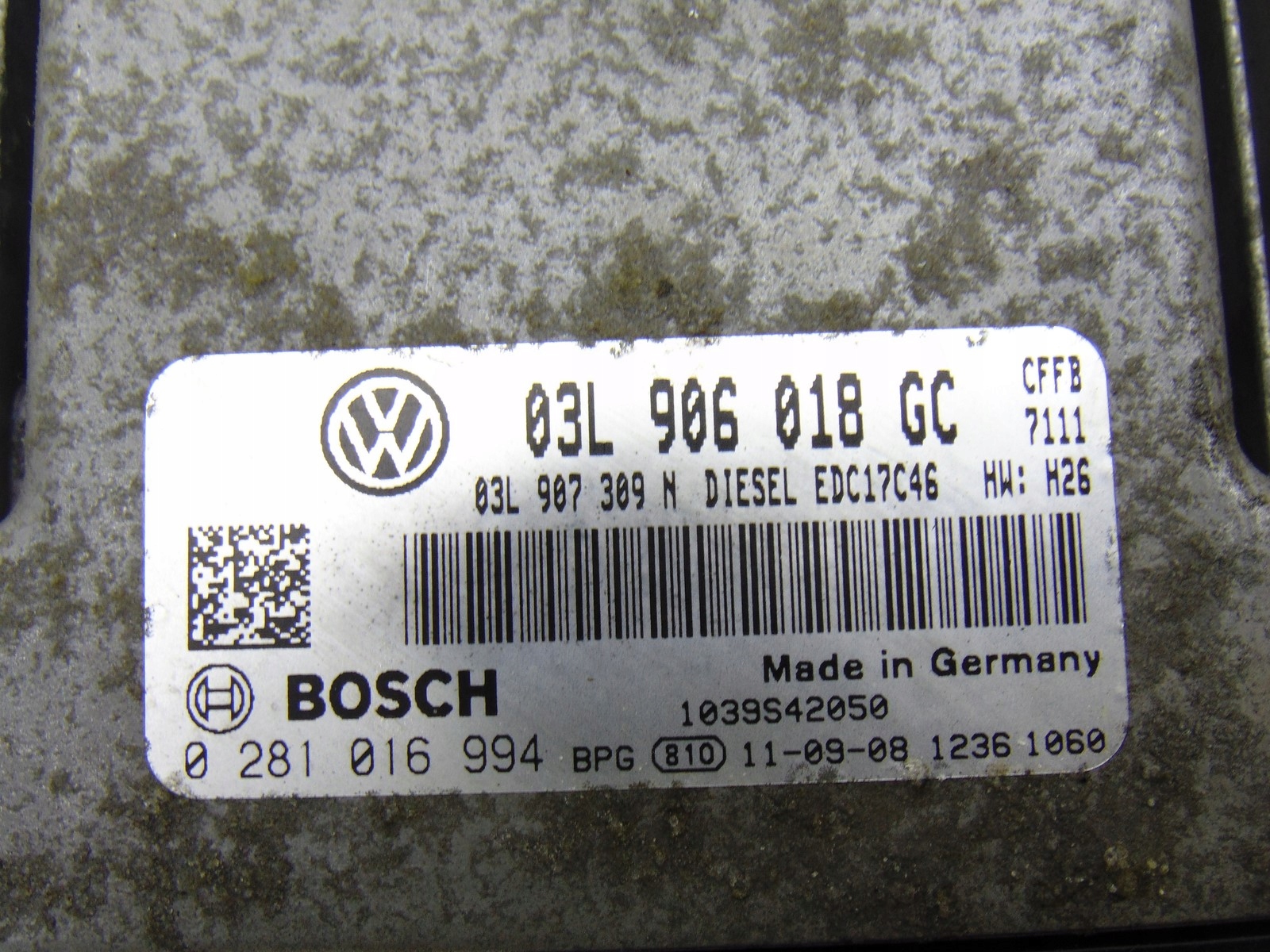control unit of the engine VW GOLF VI 2.0 TDI 03L906018GC