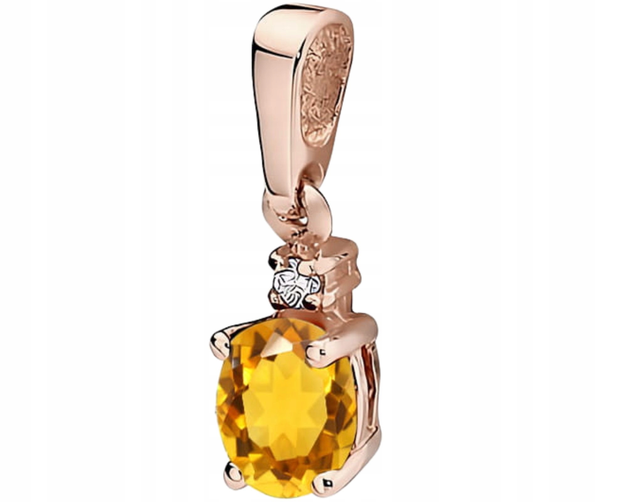 Růžové Zlato Přívěsek S Briliantem A Citronem Gravírování Bonus 585