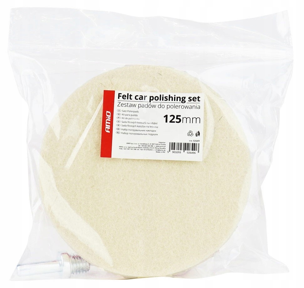 FILC POLERSKI Z RZEPEM CZEPNY 125mm DYSK WIERTARKA Waga produktu z opakowaniem jednostkowym 0.208 kg