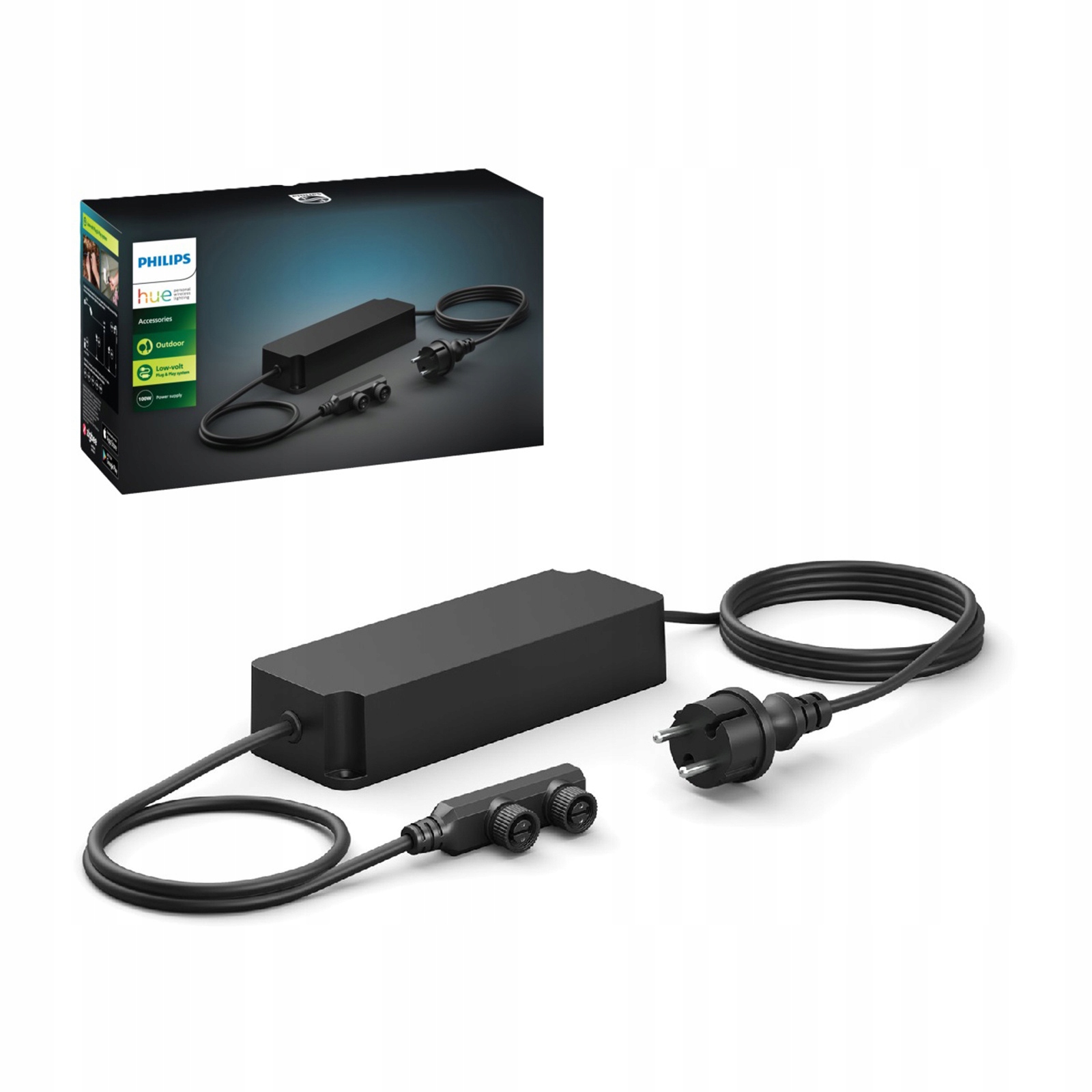 Záhradný napájací zdroj Outdoor 100W IP67 čierny Philips Hue