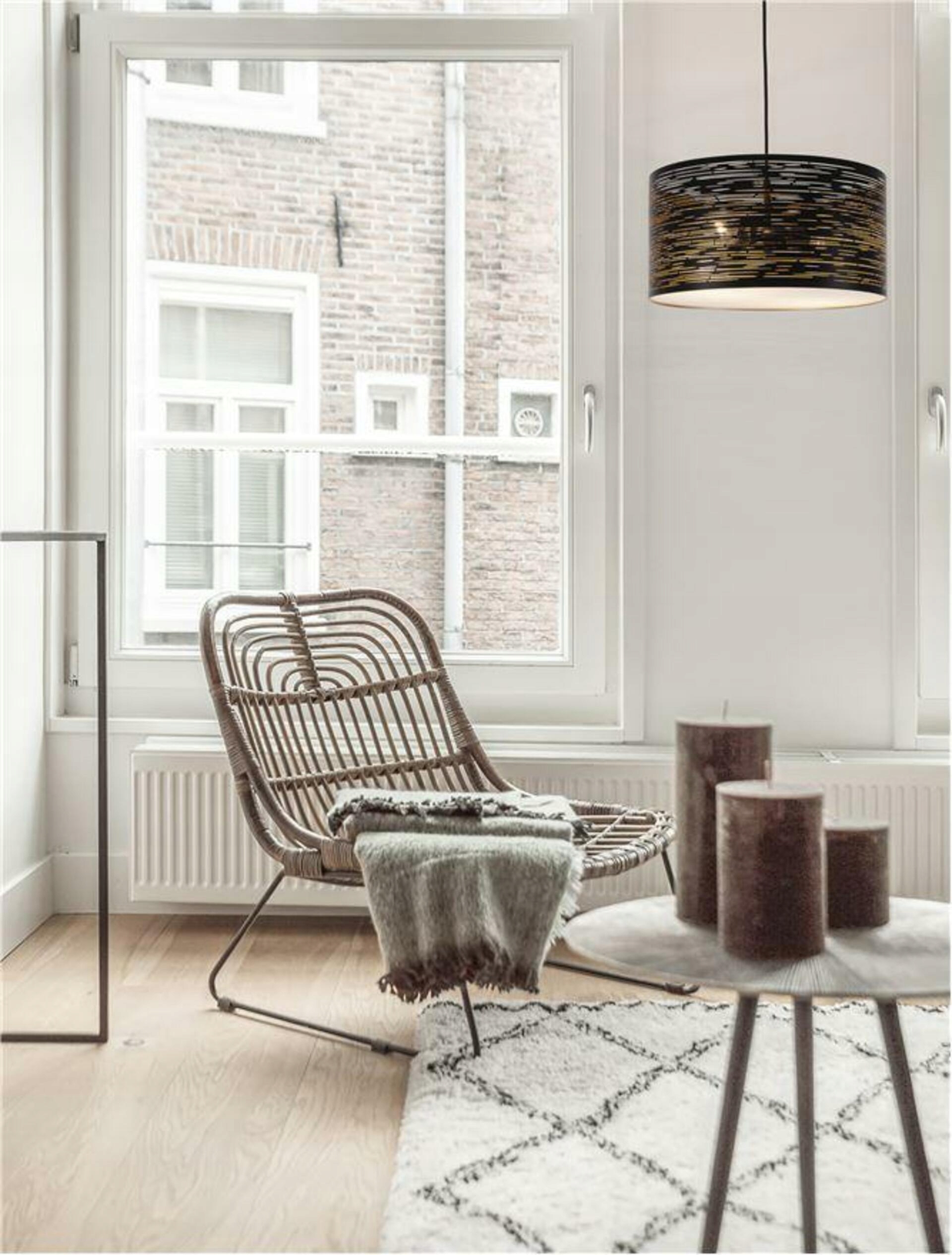 Nova Luce závěsné svítidlo Zane černý kov zvenku zlatý kov uvnitř E27 2x12W