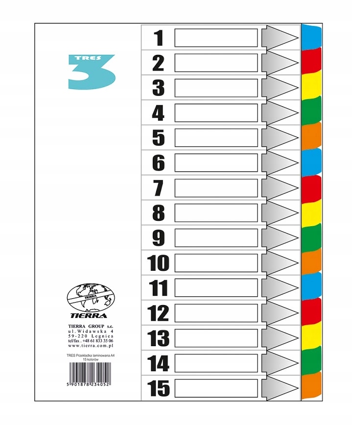 

Przekładki laminowane Tres A4