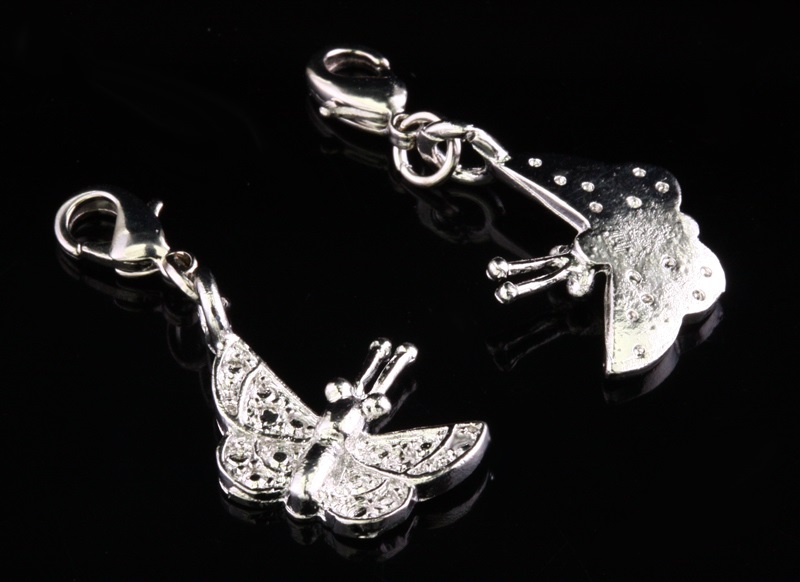 RU1631N Zawieszka Charms 3D Motyl 14mm 2szt