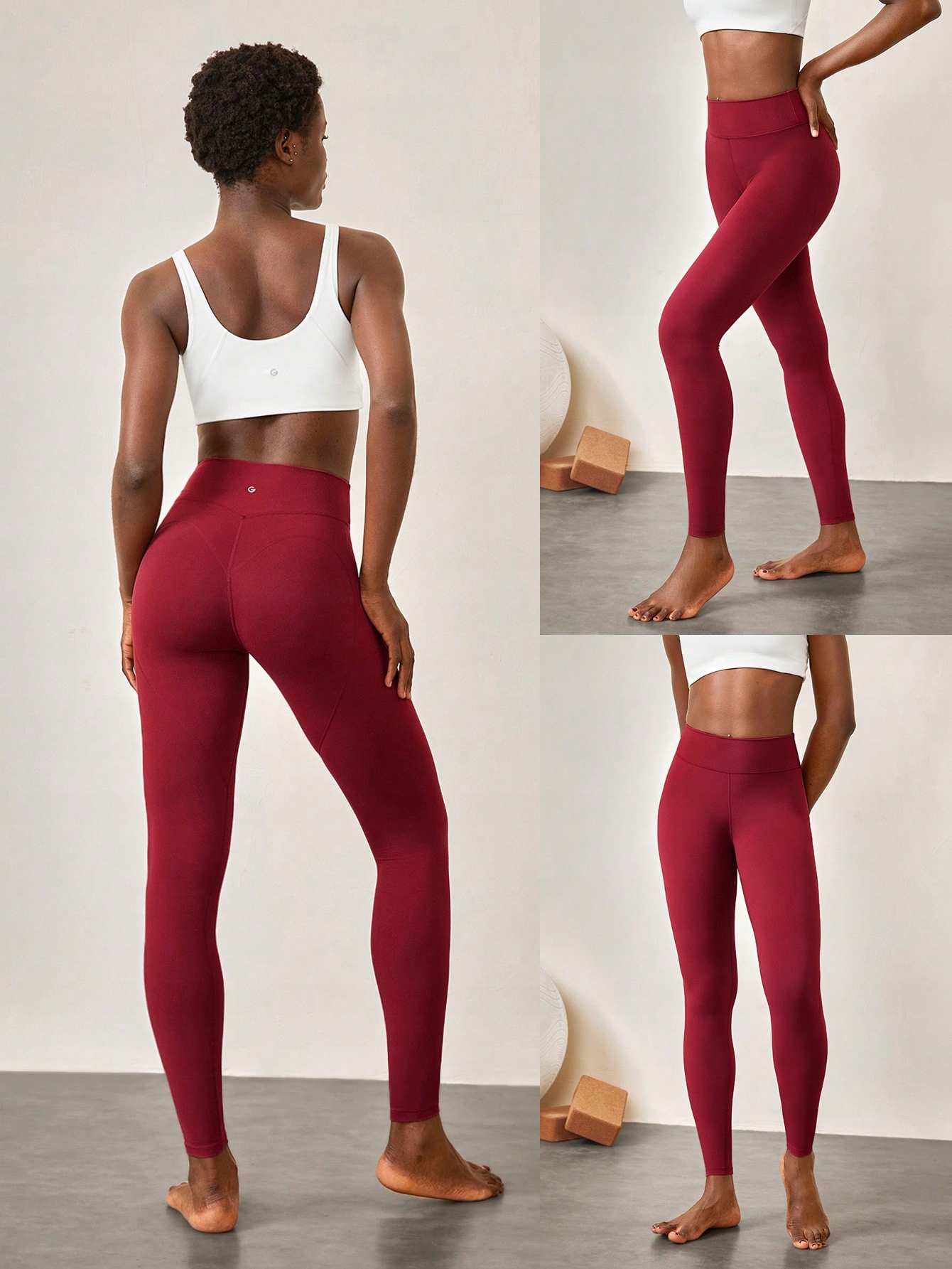 Legginsy Sportowe Treningowe Tactel Wysoki Stan Czerwone Glowmode L 40