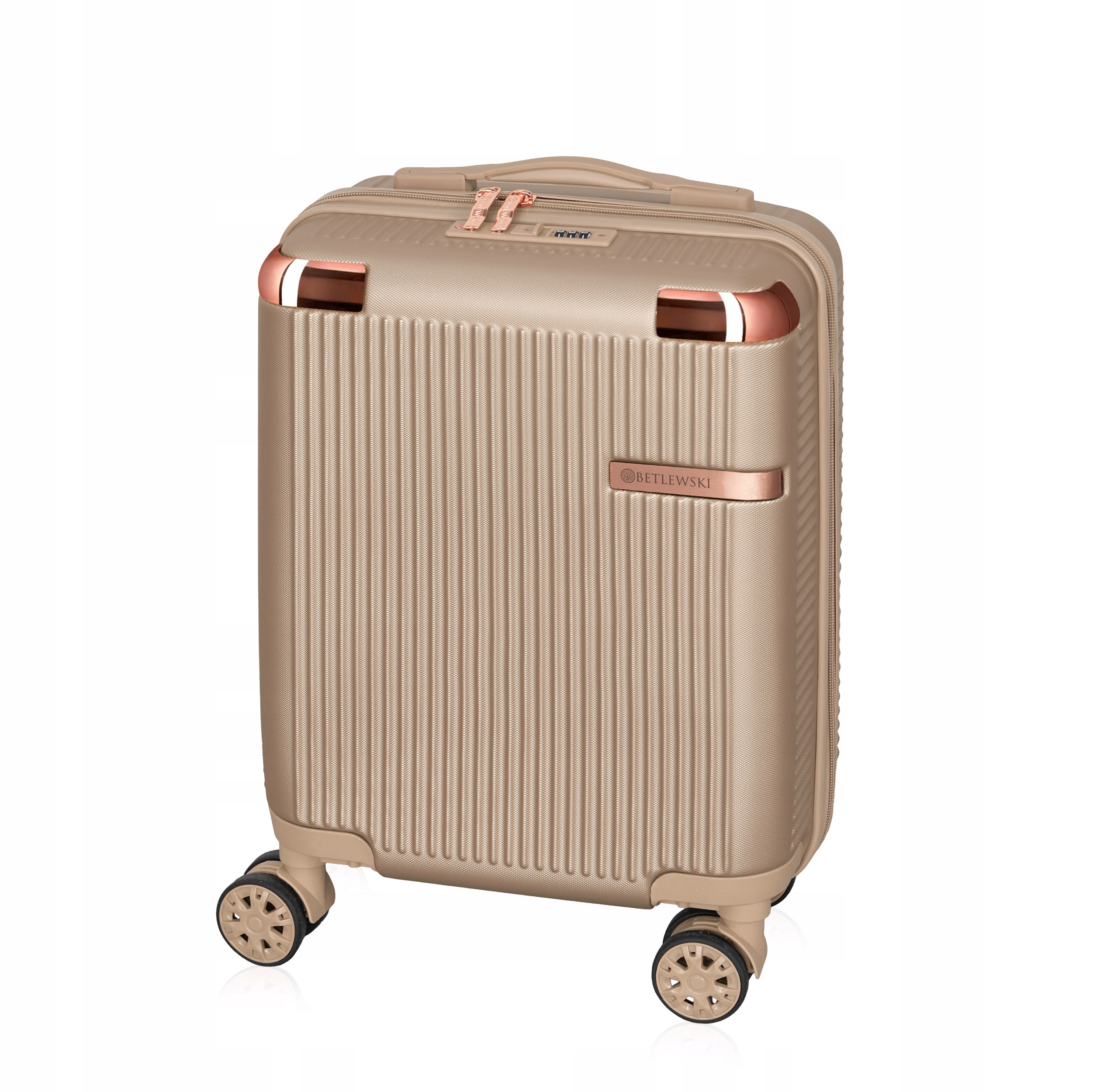 Betlewski Malá kabinová taška s pohodlným posuvníkem na šifru na kolečkách, příruční