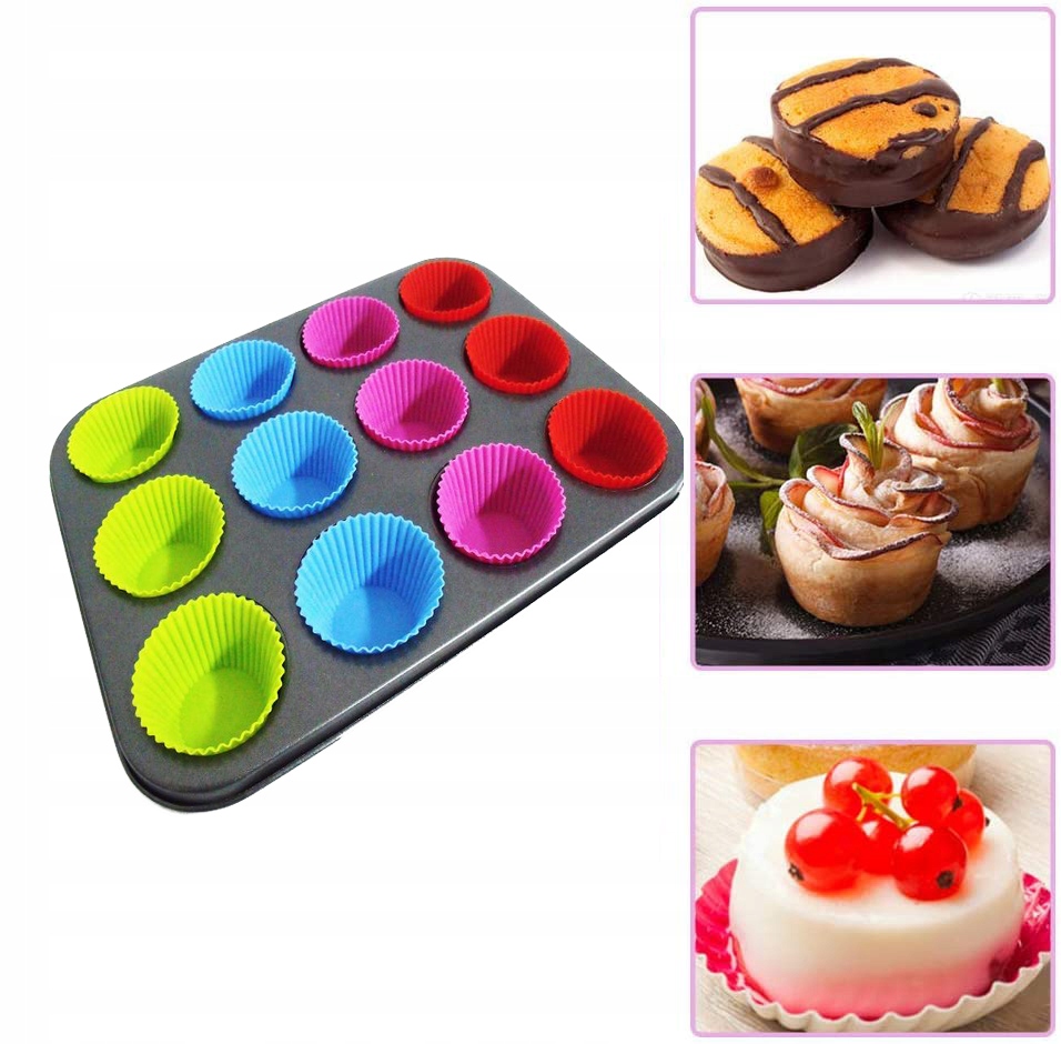 

Zestaw Forma Blacha Do Muffinek Foremki Silikonowe