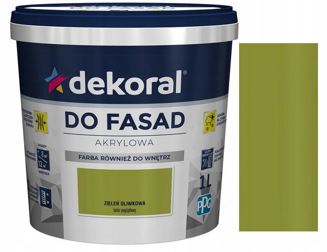 

Dekoral Farba Fasadowa Polinit Zieleń Oliwkowa 1L