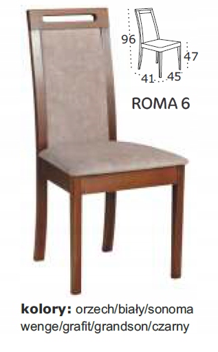 Krzesło Roma 6 -możliwość wyboru koloru ! Kod producenta Roma 6