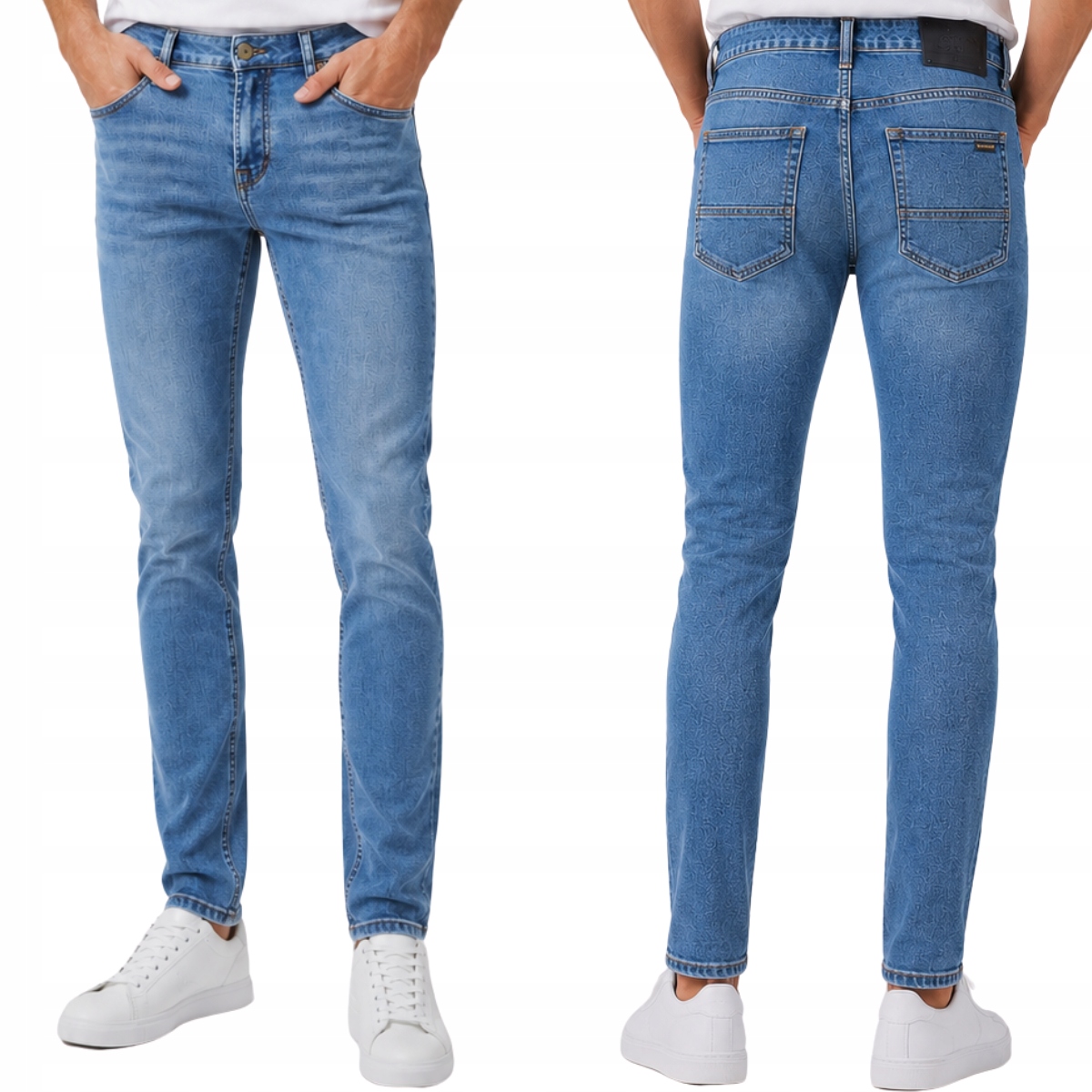 Pánské džínové kalhoty slim světlé denimové přiléhavé premium PL3156 W36 L36